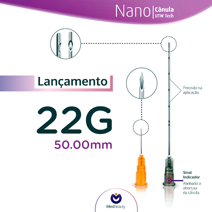 Nano Cânula 22G + agulha de pertuito